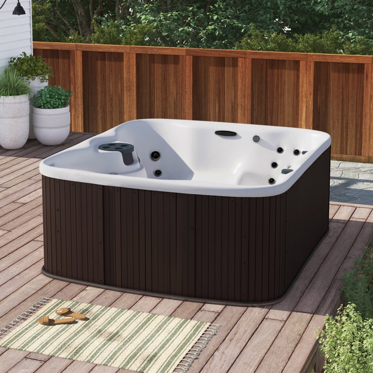 Lifesmart Spas 5 Person 23 Jet Rectangular Plug And Play Hot Tub with Ozonator in Espresso